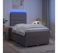 vidaXL Letto a molle a LED con materasso tortora, 120 x 190 cm, tessuto | Illuminazione a LED per un fascino moderno, altezza regolabile della testiera, materasso a molle insacchettate per la