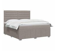 vidaXL Letto Box Spring LED con Materasso Tortora 140 x 190 cm Tessuto
