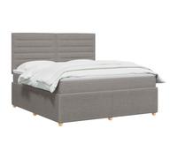 vidaXL Letto Box Spring LED con Materasso Tortora 140 x 190 cm Tessuto