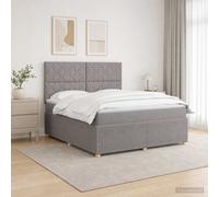 vidaXL Letto Box Spring LED con Materasso Tortora 140 x 190 cm Tessuto