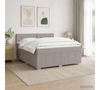 vidaXL Letto Box Spring LED con Materasso Tortora 140 x 200 cm Tessuto
