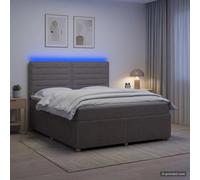 vidaXL Letto Box Spring LED con Materasso Tortora 140 x 200 cm Tessuto