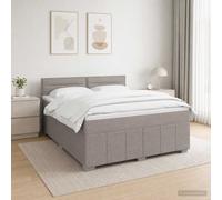 vidaXL Letto Box Spring LED con Materasso Tortora 140 x 200 cm Tessuto