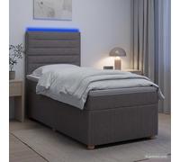 vidaXL Letto Box Spring LED con Materasso Tortora 90 x 190 cm Tessuto