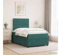 vidaXL Letto Box Spring LED con Materasso Verde Scuro 120 x 200 cm
