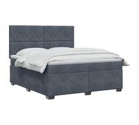 vidaXL Letto boxspring con materasso grigio scuro 160 x 200 cm Velluto, Camera, Letto alla moda, Velluto, testiera regolabile, materasso fermo, sonno riparatore, idee deco