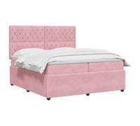 vidaXL Letto boxspring con materasso rosa 200 x 200 cm Velluto, Camera Moderna, Letto a Molle, Materasso regolabile, Telaio elegante, Sonno Confortevole a Casa