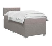Letto box spring con materasso Tortora 90 x 190 cm Tessuto