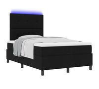 vidaXL Letto boxspring e materasso & LED nero 120x190 cm tessutoLetti moderni