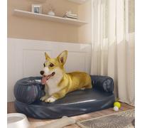vidaXL Letto Cani Ergonomico Gommapiuma Blu Scuro 75x53 cm Similpelle