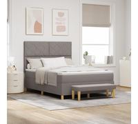vidaXL Letto con Box Spring con Materasso e Panca Tortora 160x200 cm Tessuto