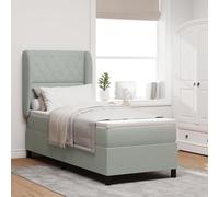 vidaXL Letto con Box Spring e Materasso Grigio Chiaro 80x200 cm VellutoLetti moderni