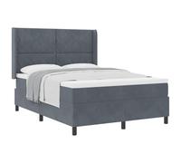 vidaXL Letto con Box Spring e Materasso Grigio Scuro 140x190 cm Velluto