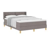 vidaXL letto con box spring e materasso in tortora di, 160 x 200 cm, rivestito in tessuto, con testata regolabile e fodera rimovibile. Ha un design moderno, con una struttura in schiuma ad alta dens