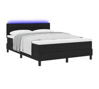 vidaXL Letto con Box Spring e Materasso & LED Nero 160x200 cm Tessuto