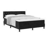 vidaXL Letto con Box Spring e Materasso Nero 160x200 cm VellutoLetti moderni