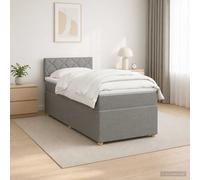 vidaXL Letto con Box Spring, Materasso e LED Grigio Chiaro 90 x 190 cm