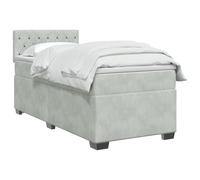 vidaXL Letto con Box Spring, Materasso e LED Grigio Chiaro Singolo