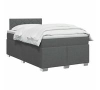 vidaXL Letto con Box Spring, Materasso e LED Grigio Scuro 120 x 190 cm
