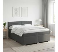 vidaXL Letto con Box Spring, Materasso e LED Grigio Scuro 200 x 200 cm