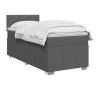 vidaXL Letto con Box Spring, Materasso e LED Grigio Scuro 90 x 190 cm