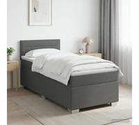 Letto con Box Spring, Materasso e LED Grigio Scuro 90 x 200 cm