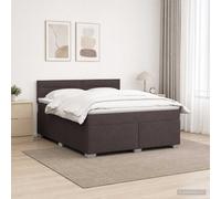 vidaXL Letto a molle con materasso e LED, marrone scuro, 180 x 200 cm | Striscia LED integrata per una luce d'ambiente fresca, facile regolazione in altezza a 78/88 cm, perfetta per diversi