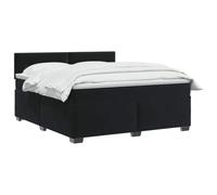 vidaXL Letto con Box Spring, Materasso e LED Nero 140 x 200 cm Velluto