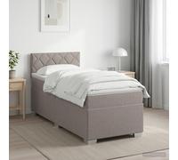 vidaXL Letto con Box Spring, Materasso e LED Tortora 90 x 190 cm