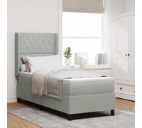 vidaXL Letto con Box Springs LED e Materasso Grigio chiaro 80 x 200 cm