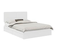 vidaXL Letto con Contenitore Bianco 140 x 190 cm Legno Multistrato, Camera da Letto Moderna, Struttura Letto Resistente, Design Rettangolare, Telaio Minimalista, Sonno Confortevole per Uno Stile di v