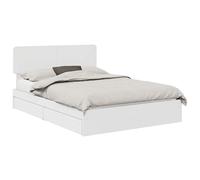 vidaXL Letto con Contenitore Bianco 140 x 190 cm Legno Multistrato, Design Camera da Letto, Layout Rettangolare, Estetica Moderna, Materiali Resistenti per spazi di Vita stilosi e creativi