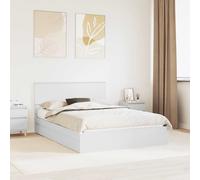 vidaXL Letto con Contenitore Bianco 140 x 200 cm Legno ingegnerizzato