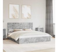 vidaXL Letto con Contenitore con cassetto Grigio cemento 180 x 200 cm