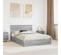 vidaXL Letto con Contenitore con cassetto Grigio Sonoma 140 x 200 cm