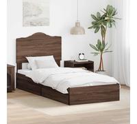 vidaXL Letto con Contenitore con cassetto Rovere Marrone 70 x 190 cm