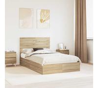 vidaXL Letto con Contenitore con cassetto Rovere Sonoma 120 x 200 cm