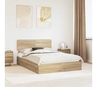vidaXL Letto con Contenitore con cassetto Rovere Sonoma 140 x 190 cm