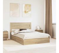 vidaXL Letto con Contenitore con testiera Rovere Sonoma 160 x 200 cm, Struttura Letto con Contenitore, Mobili per Camera da Letto Moderni, Durevole, Resistente all'Acqua, Legno Ingegnerizzato, Soluzi