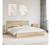vidaXL Letto con Contenitore con cassetto Rovere Sonoma 180 x 200 cm