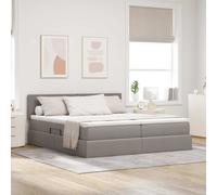 vidaXL Letto con Contenitore con testiera 2 pz Talpa Pelle Sintetica