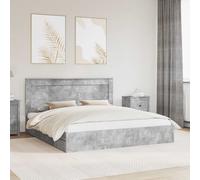 vidaXL Letto con Contenitore con testiera Grigio cemento 180 x 200 cm