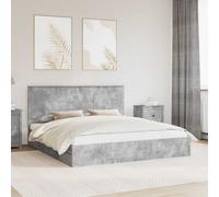 vidaXL Letto con Contenitore con testiera Grigio cemento 180 x 200 cm