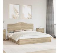 vidaXL Letto con Contenitore con testiera Rovere Sonoma 180 x 200 cm