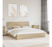 vidaXL Letto con Contenitore con testiera Rovere Sonoma 180 x 200 cm