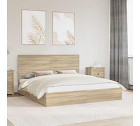 vidaXL Letto con Contenitore con testiera Rovere Sonoma 180 x 200 cm
