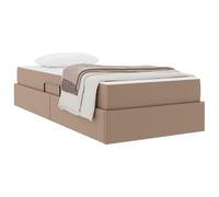 vidaXL Letto con contenitore e materasso 2 pcs Cappuccino Pelle, Letto moderno regolabile, mobile multiuso salvaspazio, storage sotto il letto, soluzione contemporanea per la camera
