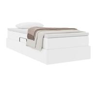 vidaXL Letto con contenitore e materasso Bianco 90 x 200 cm, Mobili per la camera da letto, design rettangolare, estetica moderna, materiali resistenti, stile versatile per spazi contemporanei