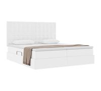 vidaXL Letto con contenitore e materasso Bianco Puro 180 x 200 cm, Set di mobili rettangolari moderni per camere da letto, stili sofisticati, design salvaspazio, comfort.