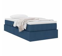 vidaXL Letto con contenitore e materasso Blu 100 x 200 cm Poliestere, Design moderno per la camera da letto, struttura letto ergonomica con contenitore, risparmio di spazio rettangolare, materasso co